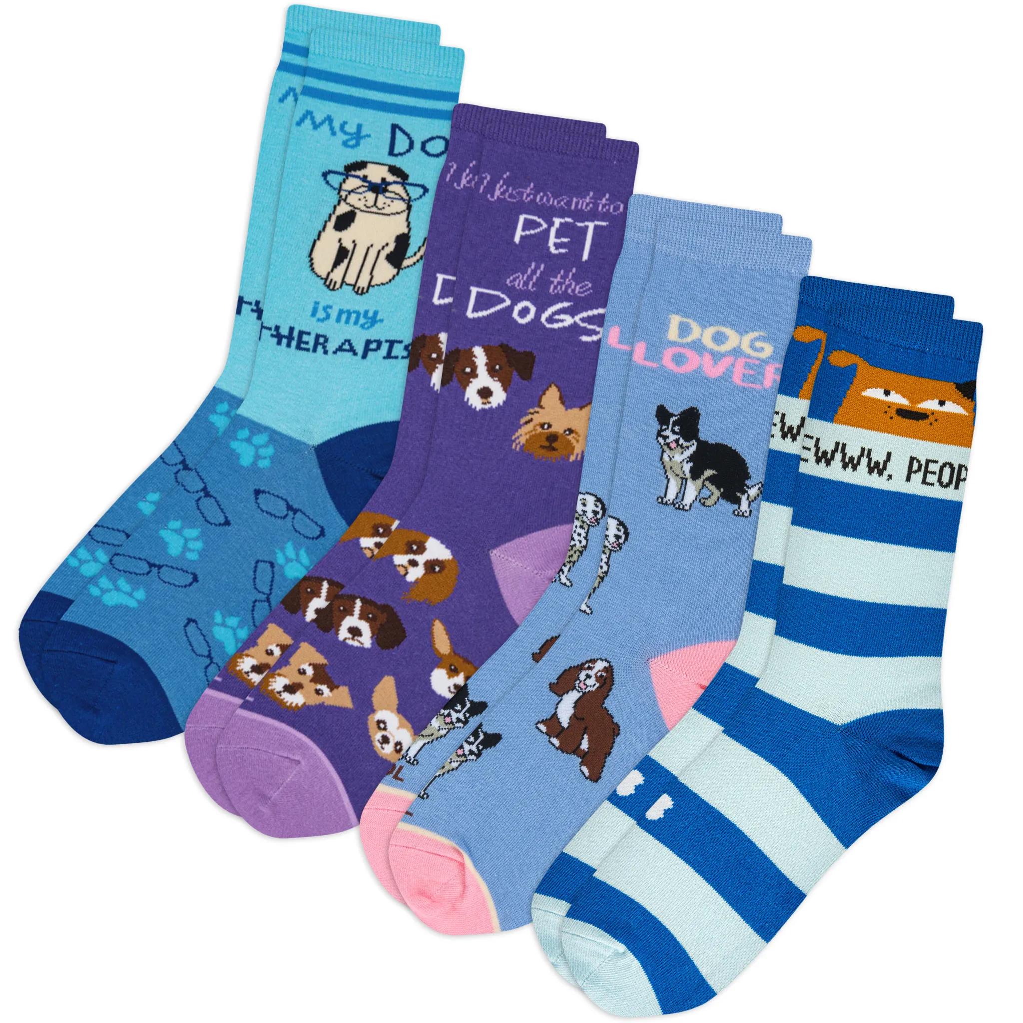 Dog Lovers Women's Crew Socks 4-Pack sold by Odd Sox