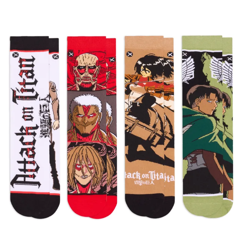 Attack On Titan  Men's Crew Socks 4-Pack sold by Odd Sox