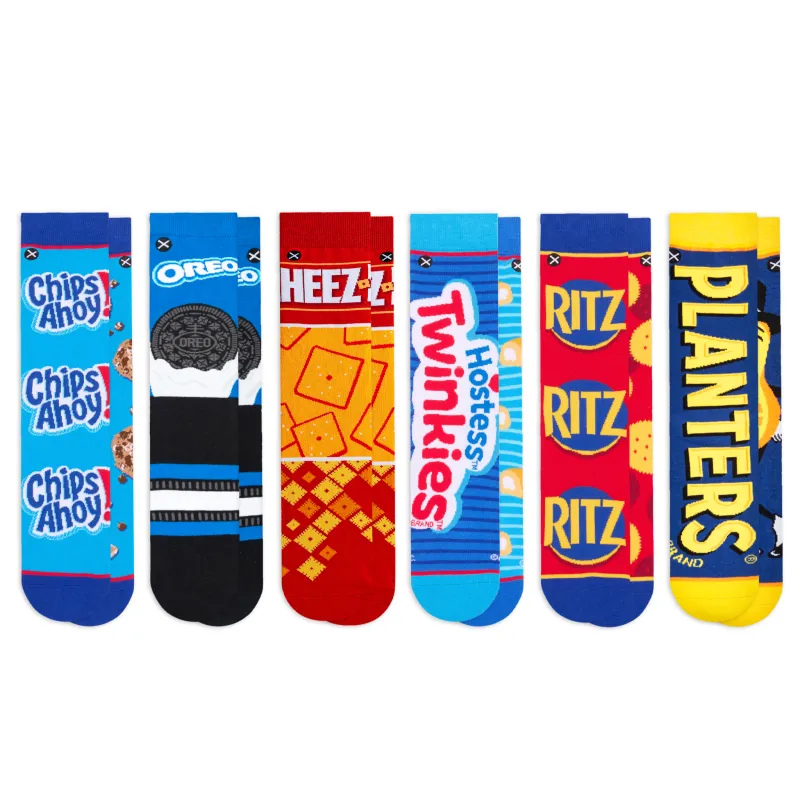 Snack Pack Men's Crew Socks 6-Pack sold by Odd Sox