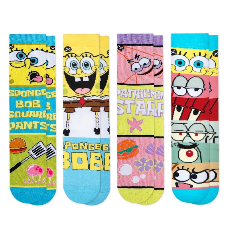 SpongeBob Men's Crew Socks 4-Pack sold by Odd Sox