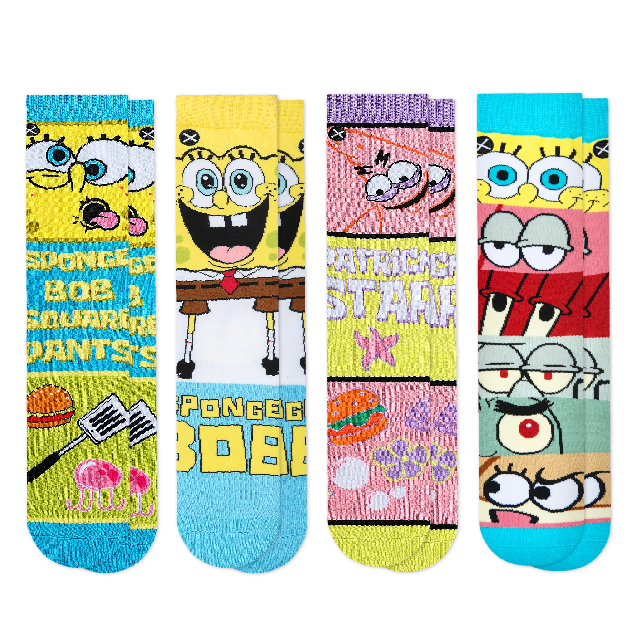 SpongeBob Men's Crew Socks 4-Pack sold by Odd Sox