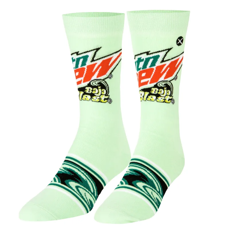 Mountain Dew Baja Blast Men's Crew Socks sold by Odd Sox