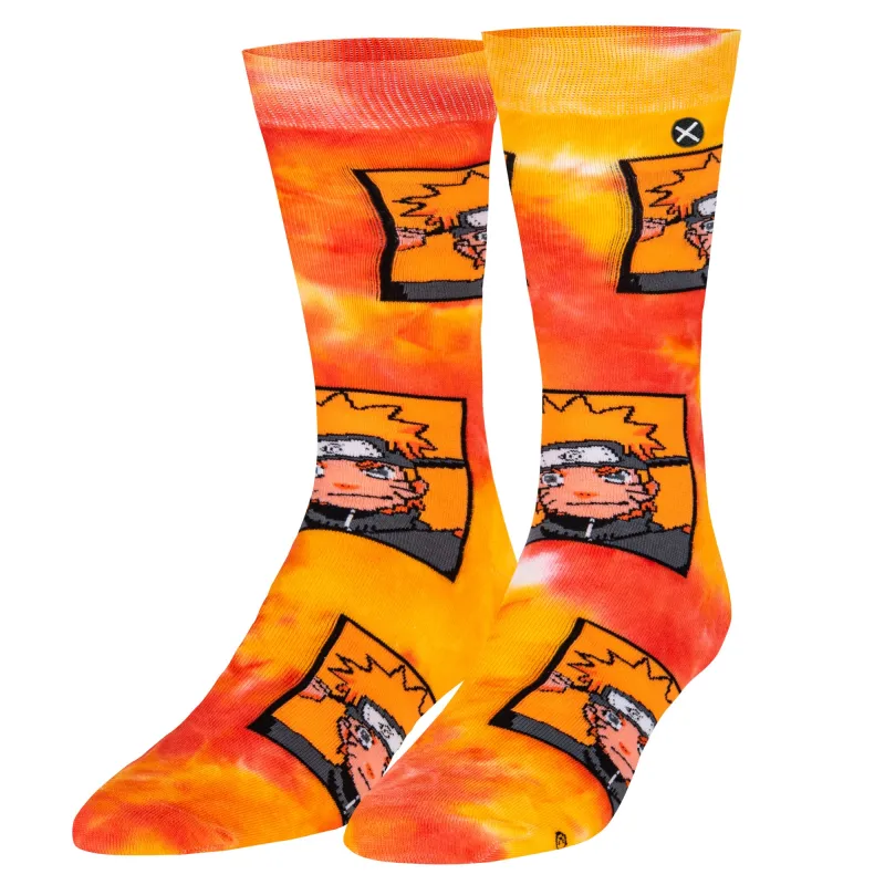 Naruto Tie Dye Men's Crew Socks sold by Odd Sox