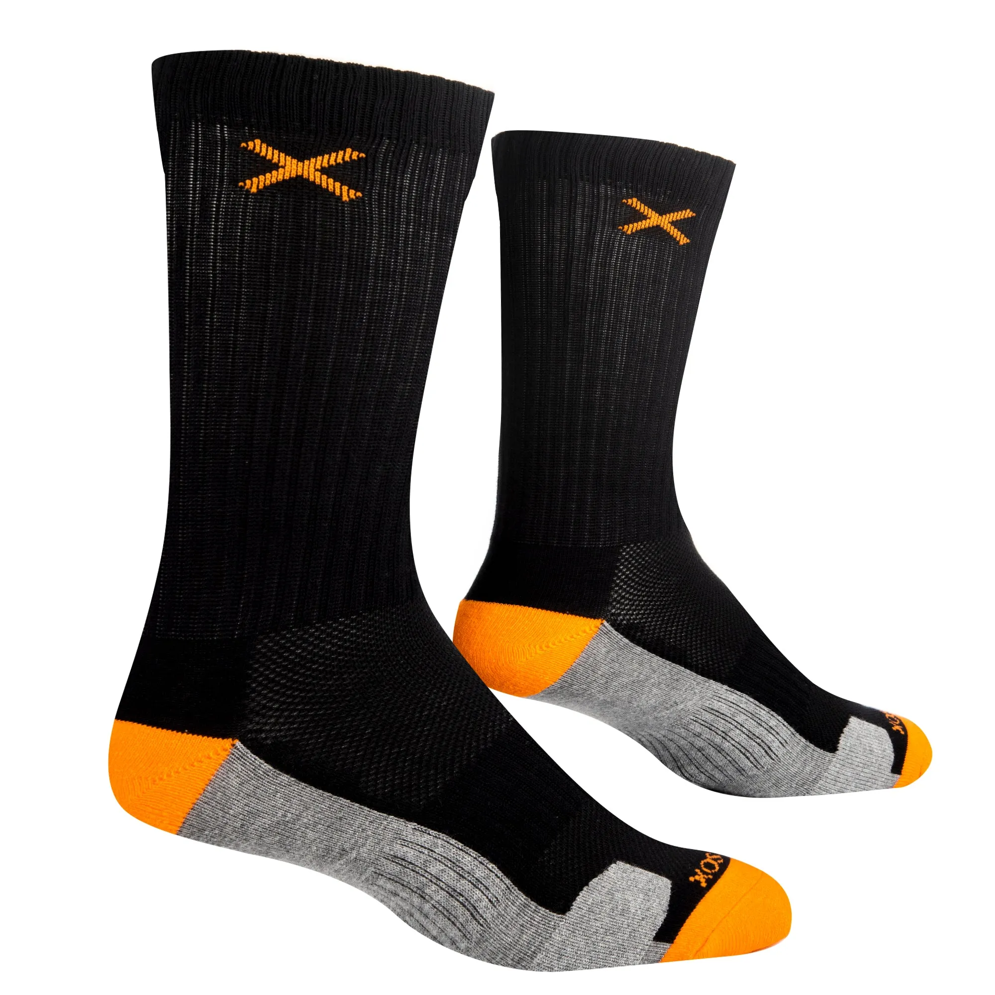Basix Orange Black Heather Men's Crew Socks sold by Odd Sox product image thumbnail 3