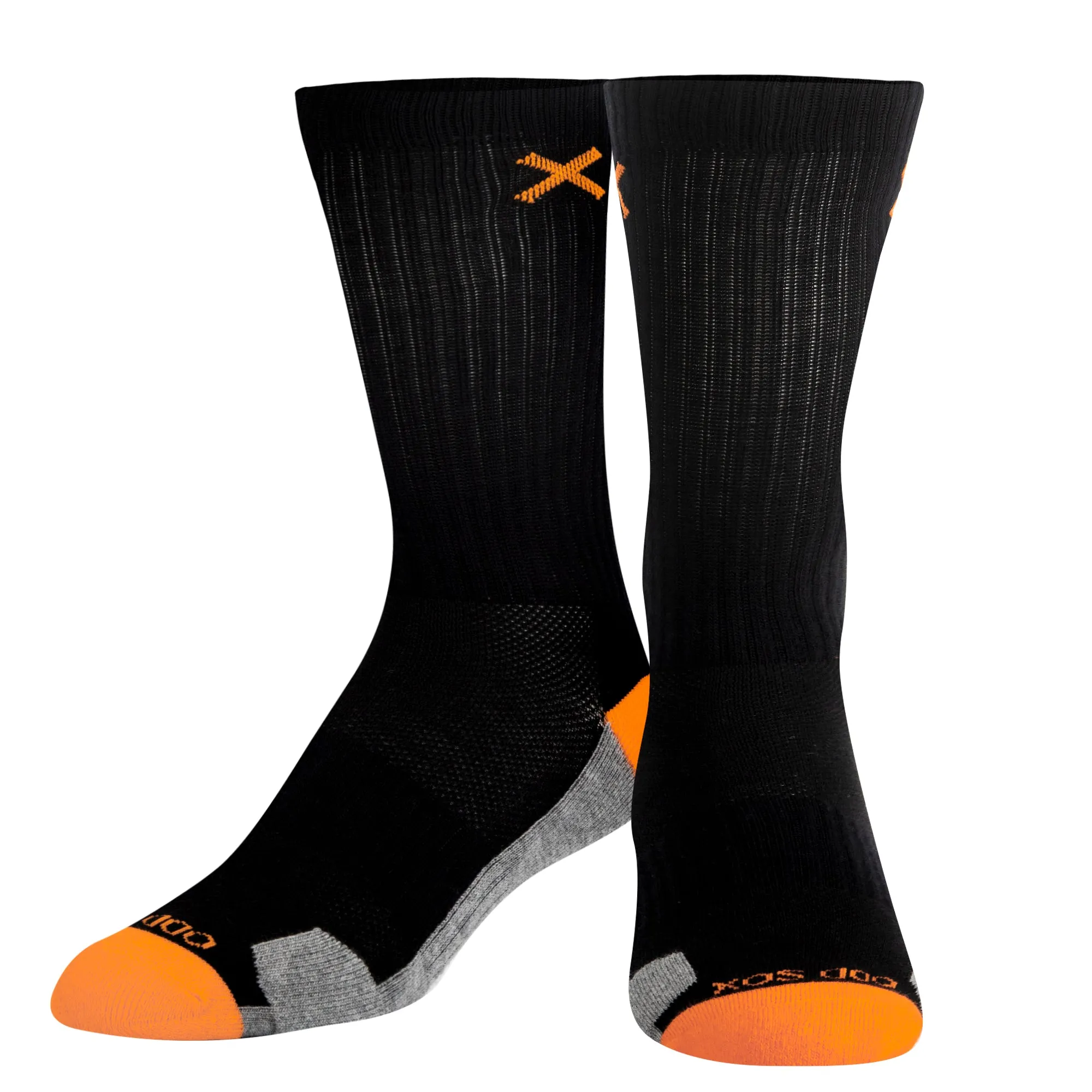 Basix Orange Black Heather Men's Crew Socks sold by Odd Sox product image thumbnail 2