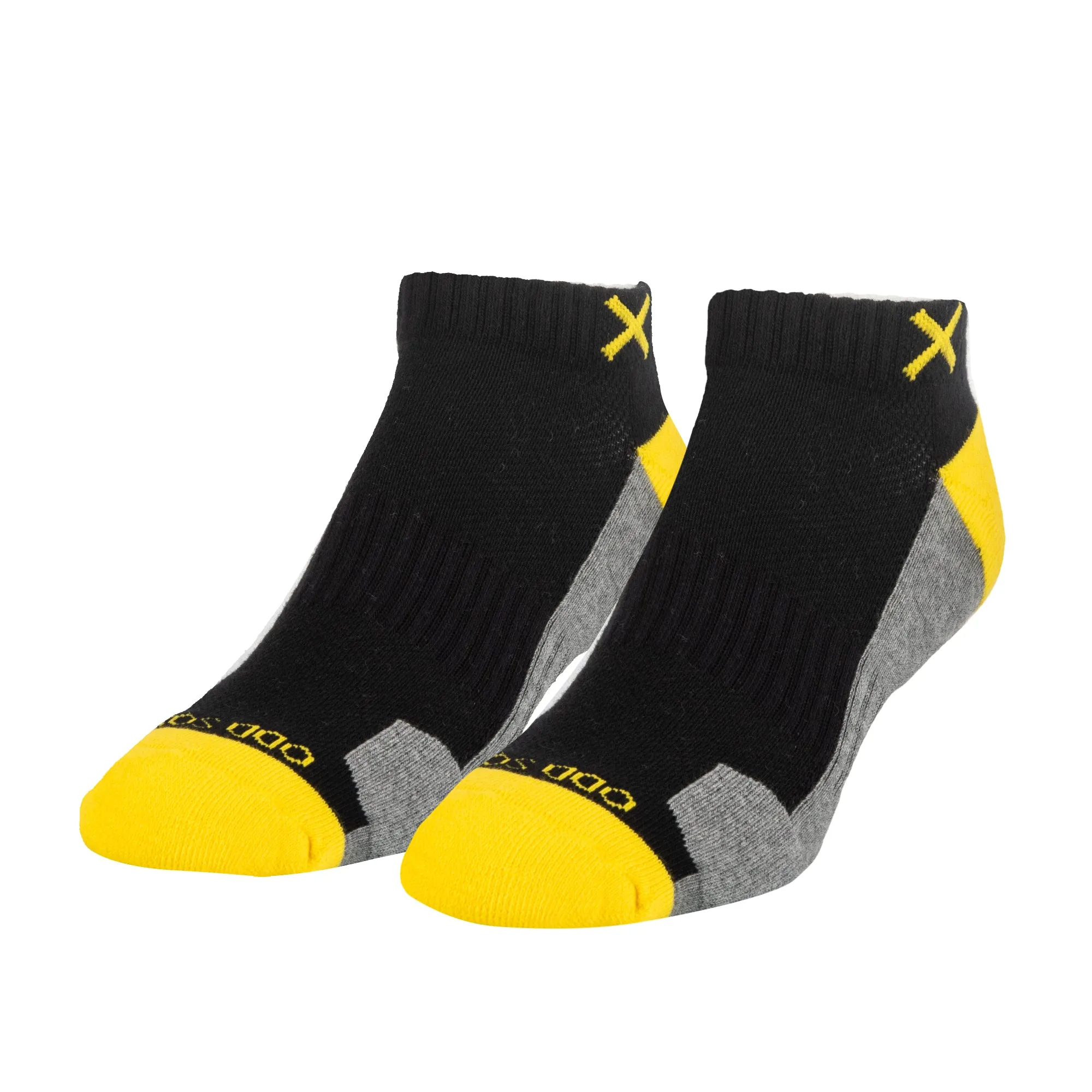 Basix Men Ankle 3 Block Staple Yellow Black Heather sold by Odd Sox