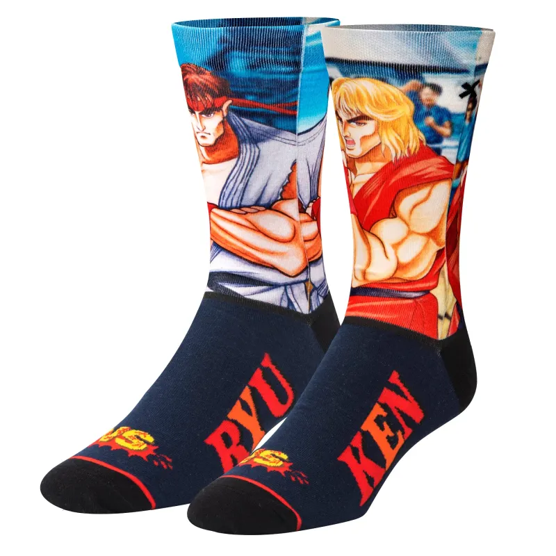 Ryu Vs Ken Men's Crew Socks sold by Odd Sox