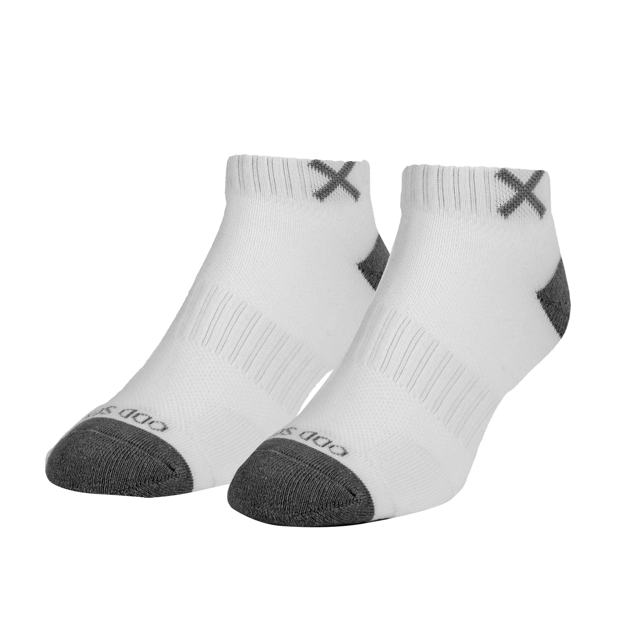 Basix Men Ankle Solid Core White Gray sold by Odd Sox