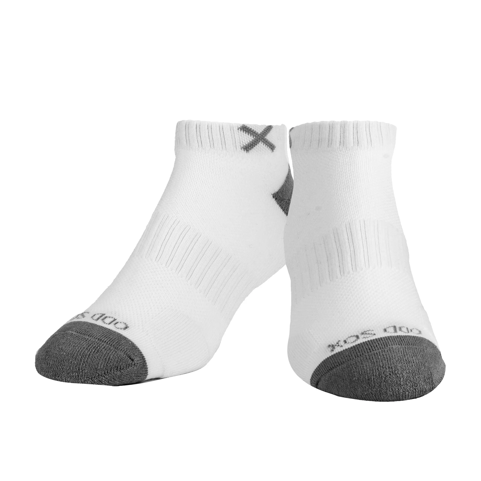Basix Men Ankle Solid Core White Gray sold by Odd Sox product image thumbnail 2