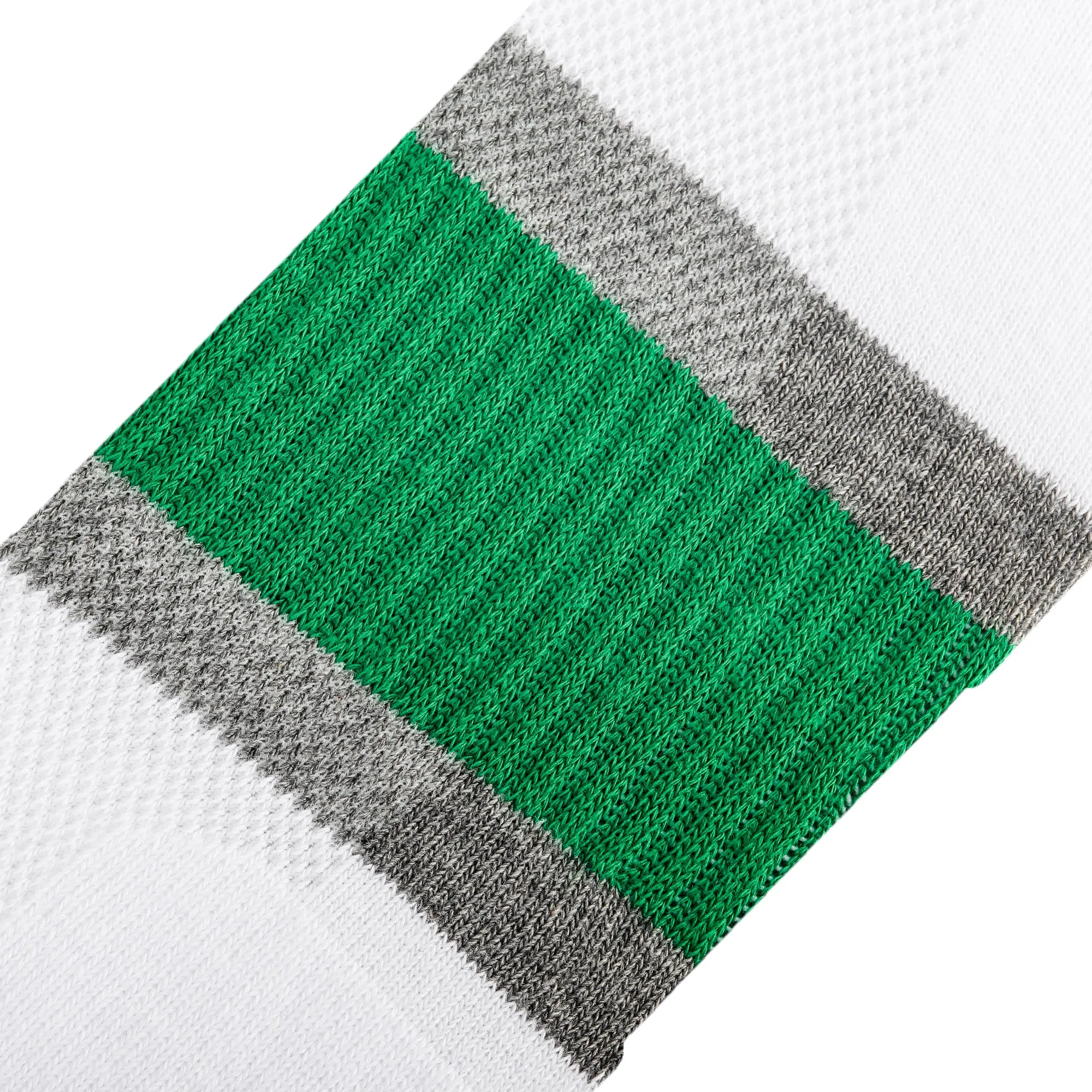 Basix Men Ankle 3 Stripe White Gray Green sold by Odd Sox product image thumbnail 4