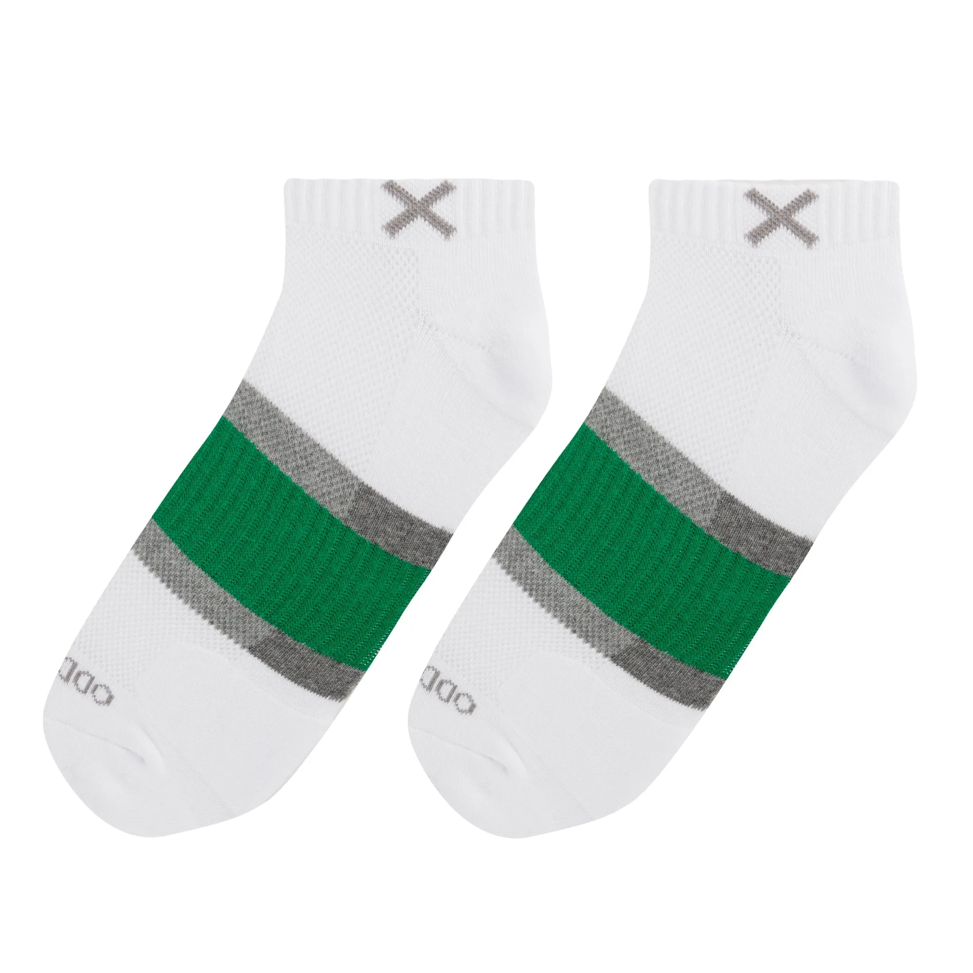 Basix Men Ankle 3 Stripe White Gray Green sold by Odd Sox product image thumbnail 5