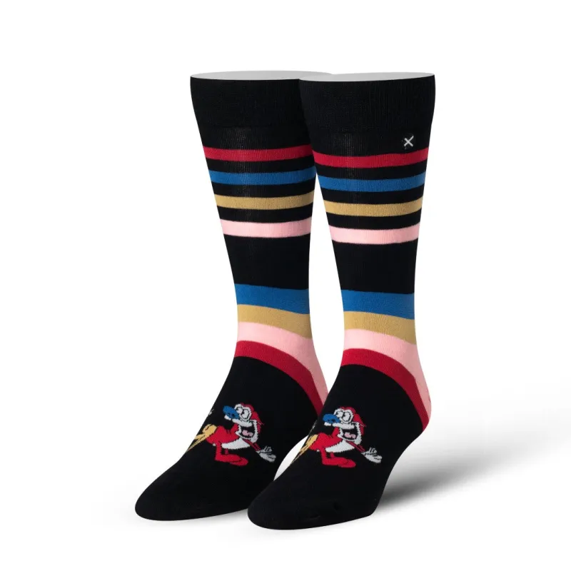 Ren & Stimpy Dress Socks Men's Crew Socks sold by Odd Sox
