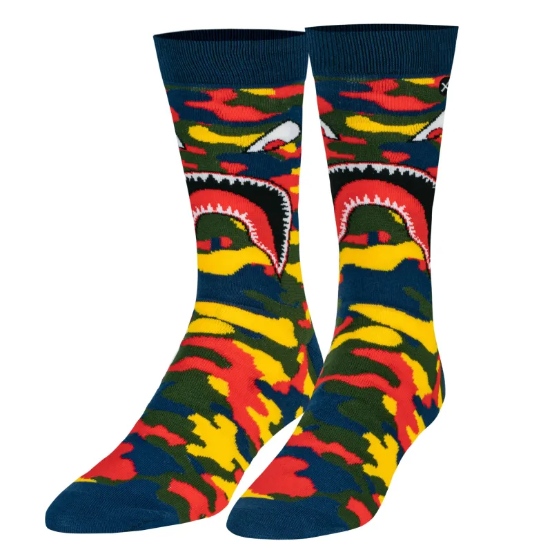 Warplane Rugby Camo  Men's Crew Socks made by Odd Sox