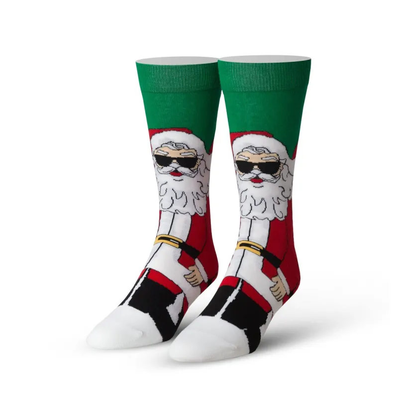 Cool Claus Men's Crew Socks made by Odd Sox