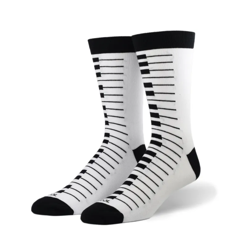 Piano Keys Men's Crew Socks made by Odd Sox