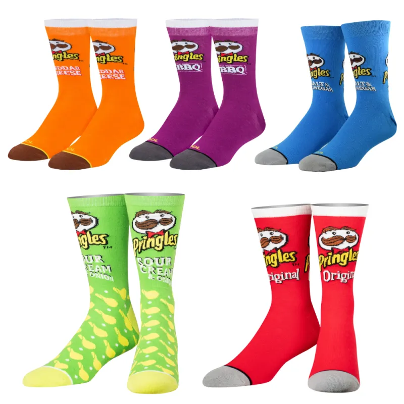 Cool Socks, Fun Pringles Chips Socks Gift Box Set, 5 Pairs, Bright Colorful made by Odd Sox