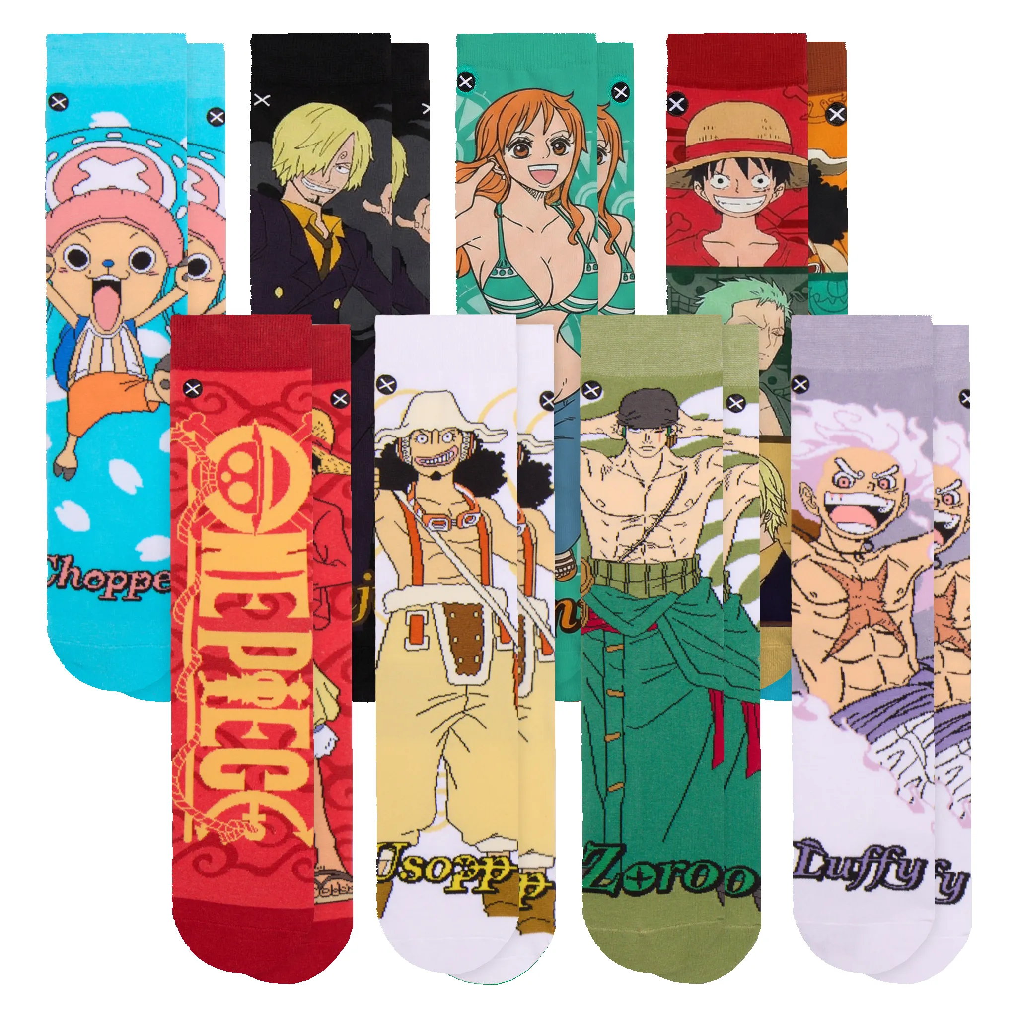 One Piece Men's Crew Socks 8-Pack sold by Odd Sox