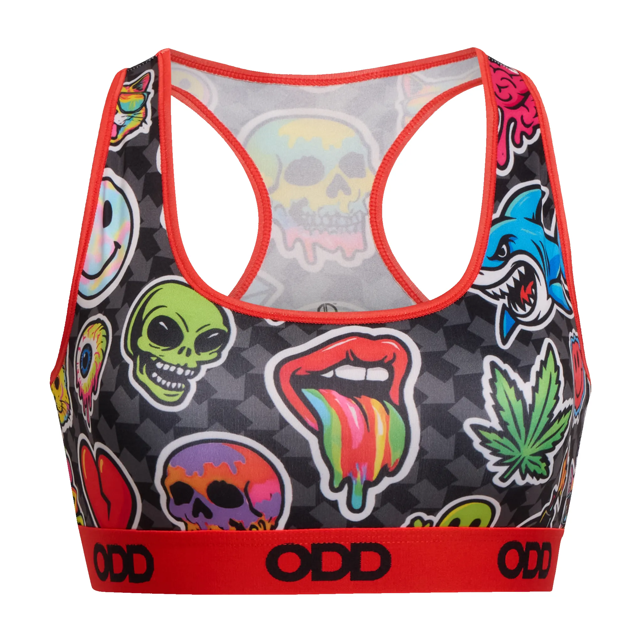 Trippy Stickers Women's Sports Bra sold by Odd Sox