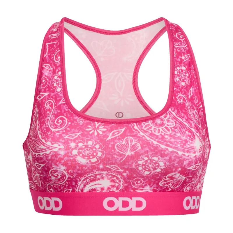 Bandana Glitter Women's Sports Bra made by Odd Sox