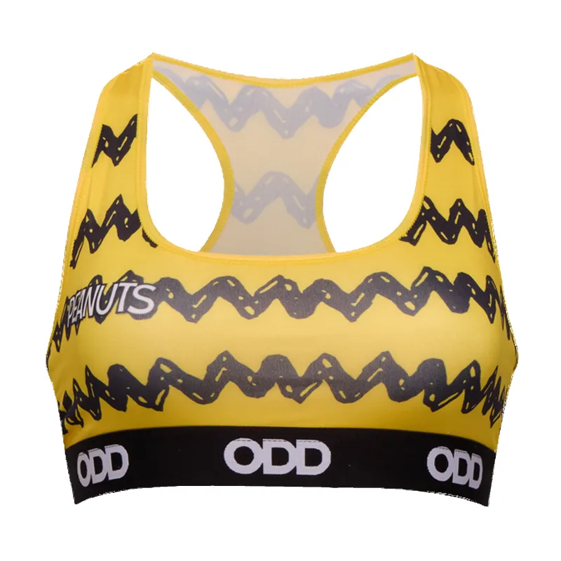 Peanuts Charlie Brown Women's Sports Bra sold by Odd Sox