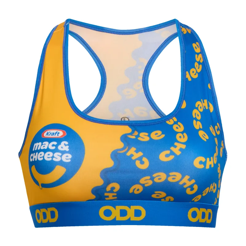 Kraft Mac & Cheese Drip Women's Sports Bra sold by Odd Sox