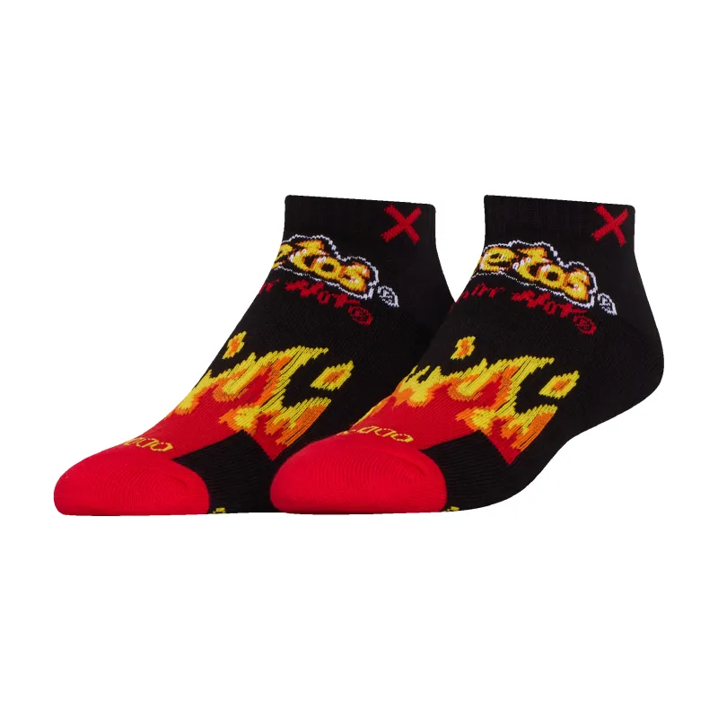 Cheetos Flamin' Hot Ankle Socks made by Odd Sox
