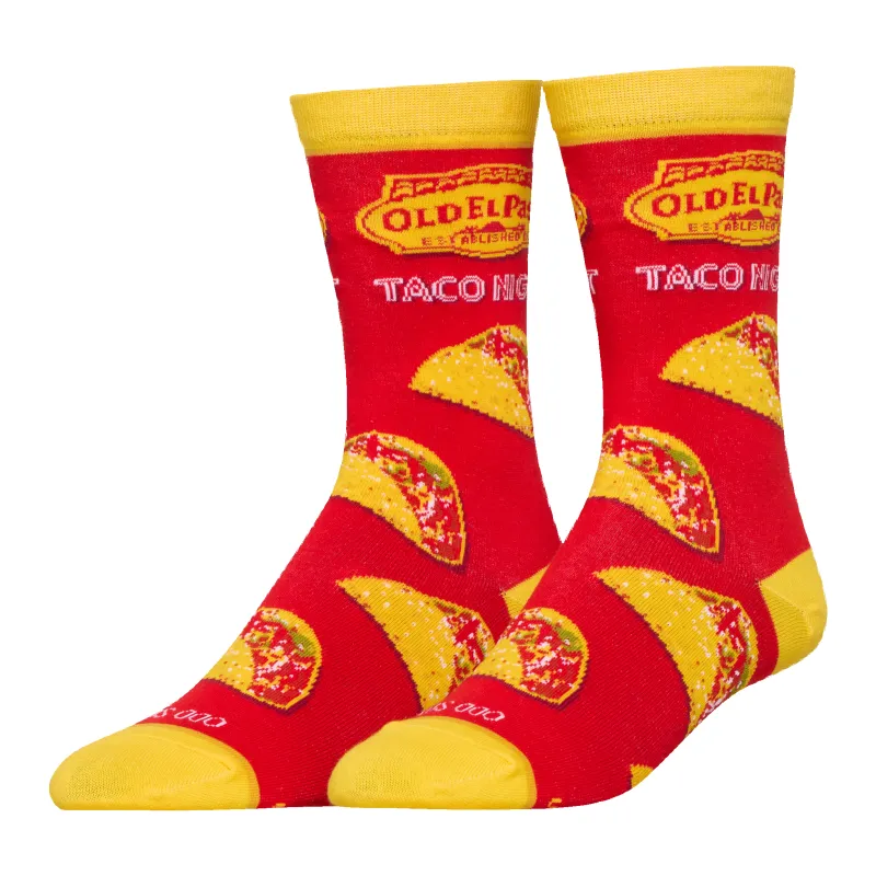 Old El Paso Taco Night Crew Socks made by Odd Sox