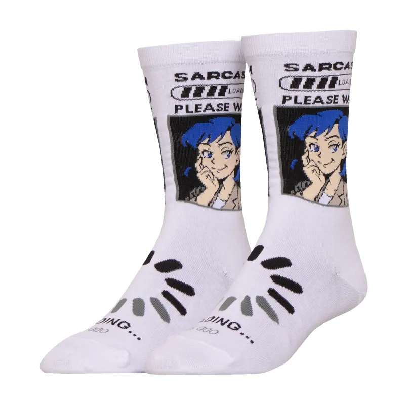 Sarcasm Loading Crew Socks made by Odd Sox