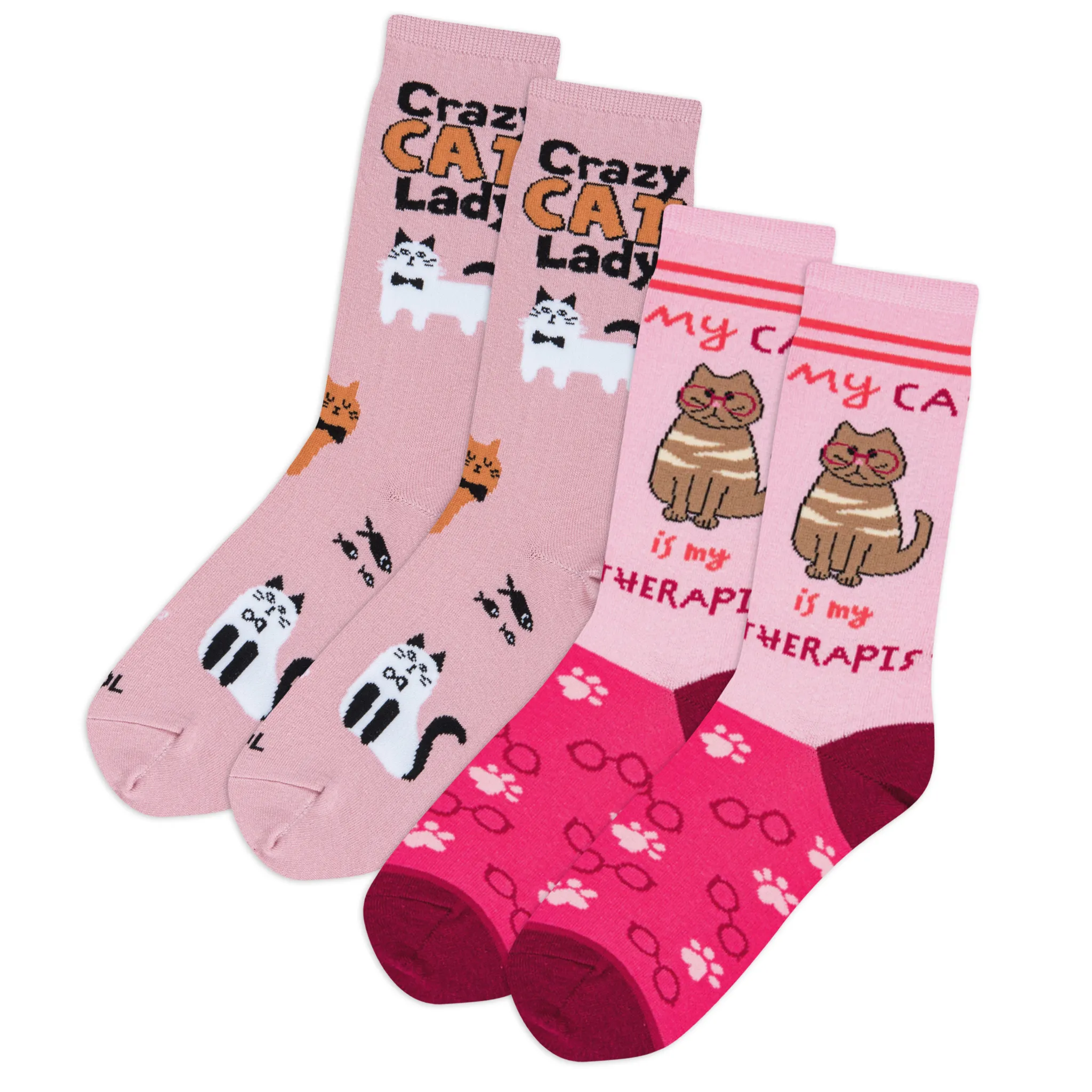 Cat Lovers Women's Crew Socks 4-Pack sold by Odd Sox product image thumbnail 3