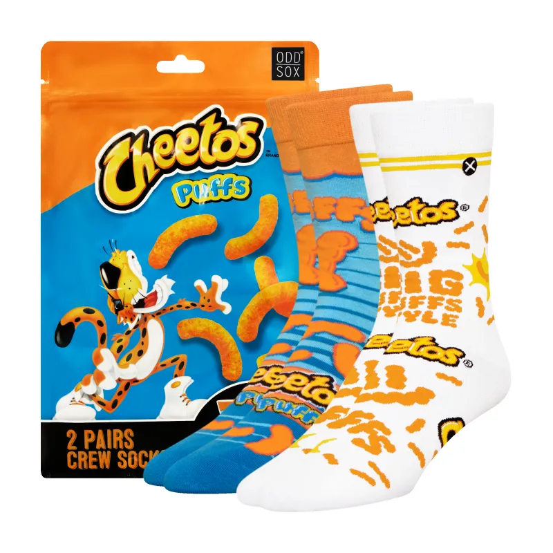 ODDMART Cheetos Puffs Crew Socks 2-Pack made by Odd Sox