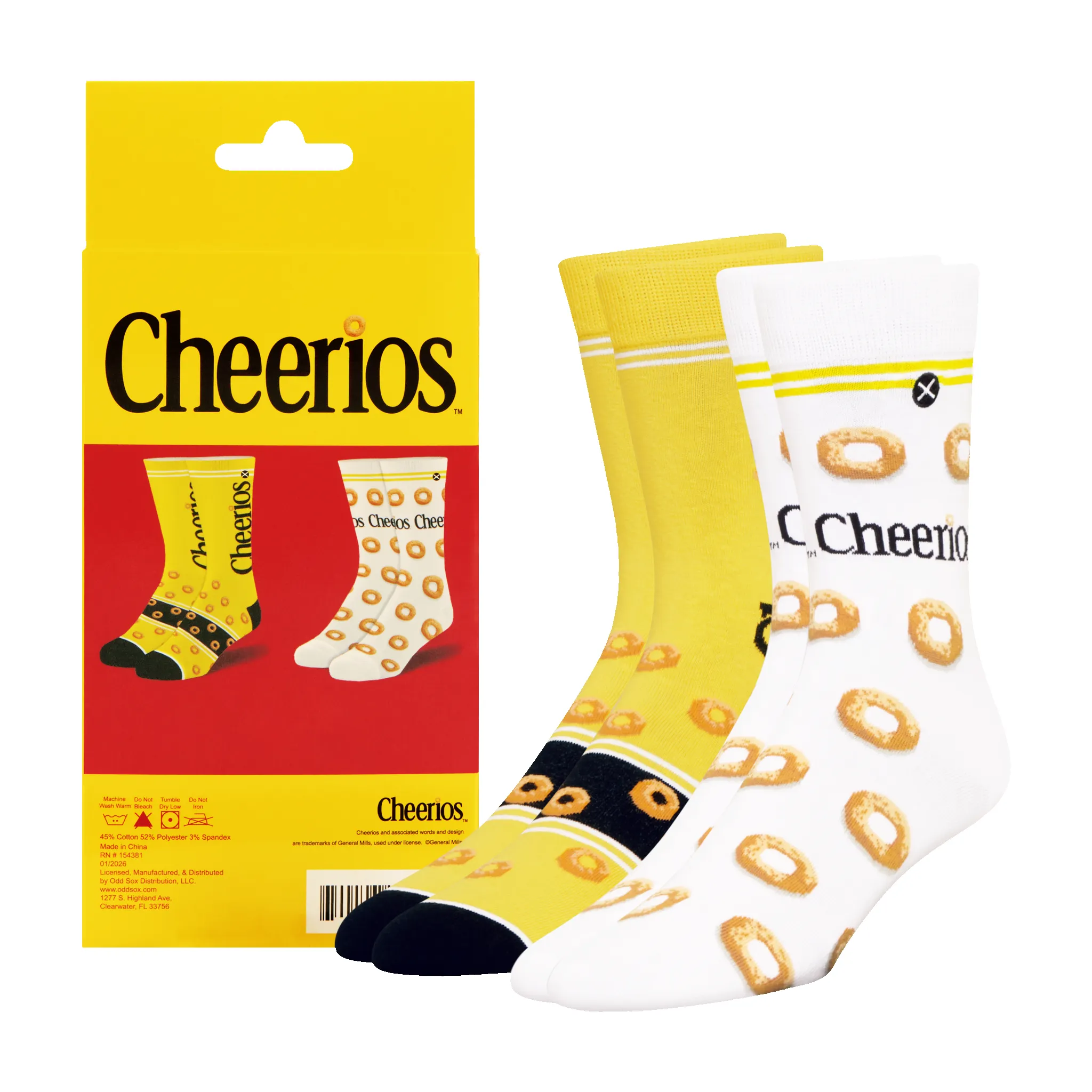 ODDMART Cheerios Crew Socks 2-Pack sold by Odd Sox product image thumbnail 2
