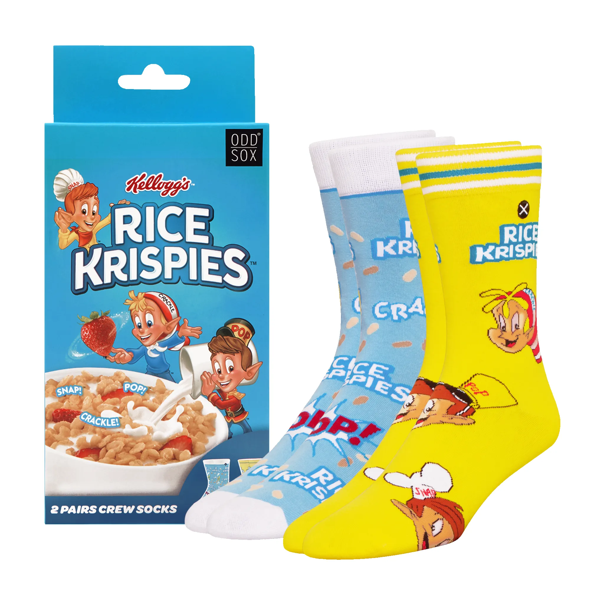 ODDMART Rice Krispies Crew Socks 2-Pack sold by Odd Sox
