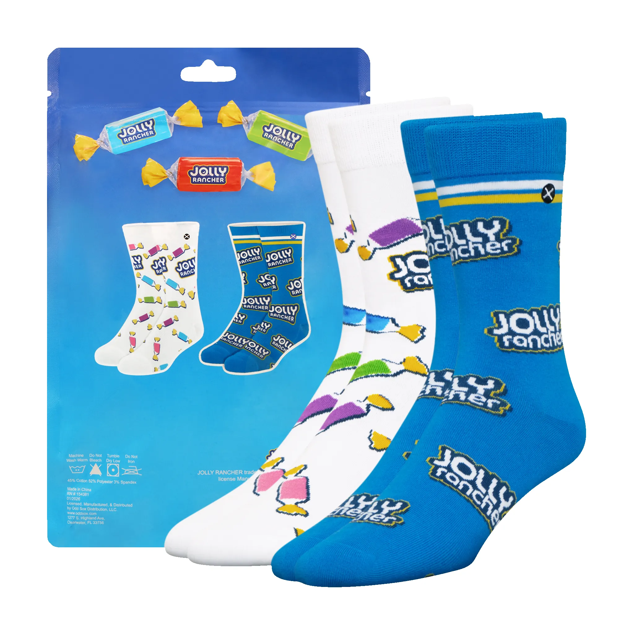 ODDMART Jolly Rancher Crew Socks 2-Pack sold by Odd Sox product image thumbnail 2