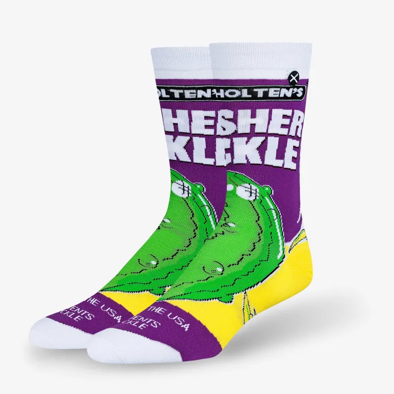 Van Holten's Kosher Pickle Men's Crew Socks made by Odd Sox