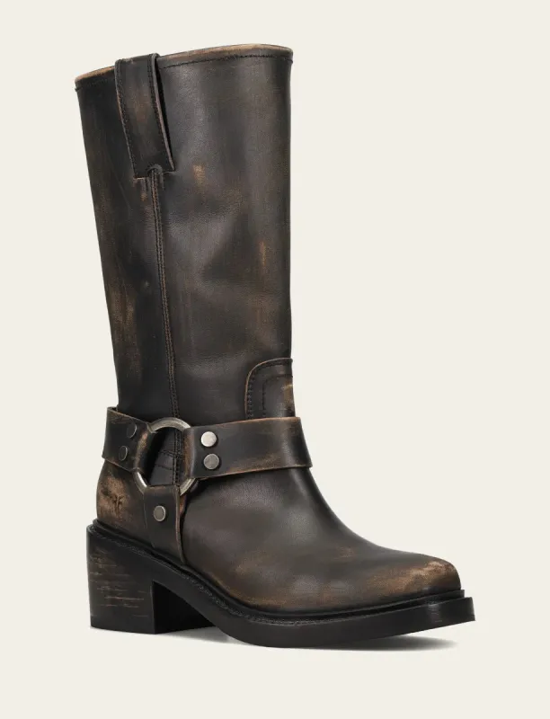 Frye Women's Kate Harness Distressed Black sold by Orleans Shoe Co.