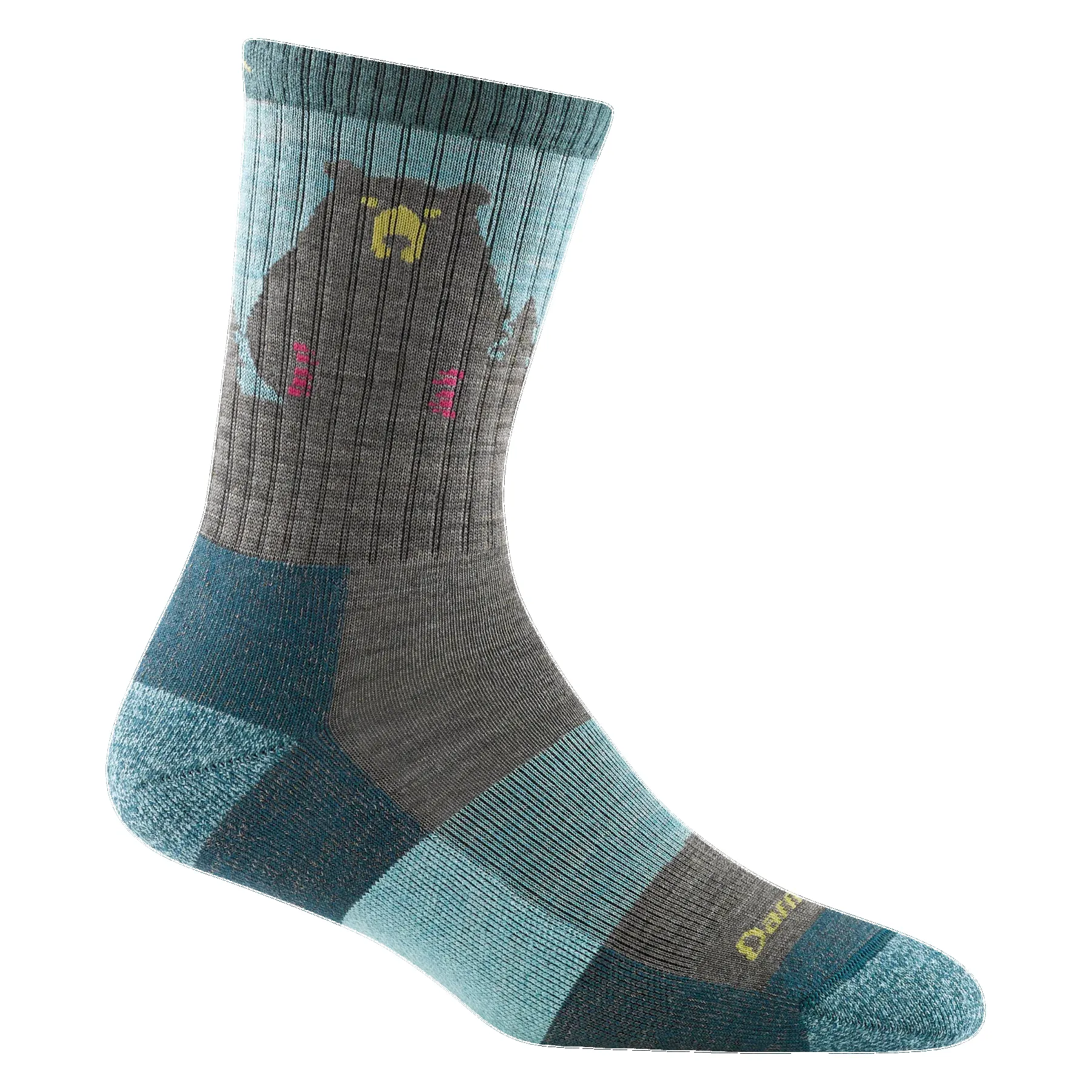 Darn Tough Vermont Women's Bear Town Micro Crew Lightweight Hiking Socks Aqua 1970 sold by Orleans Shoe Co.