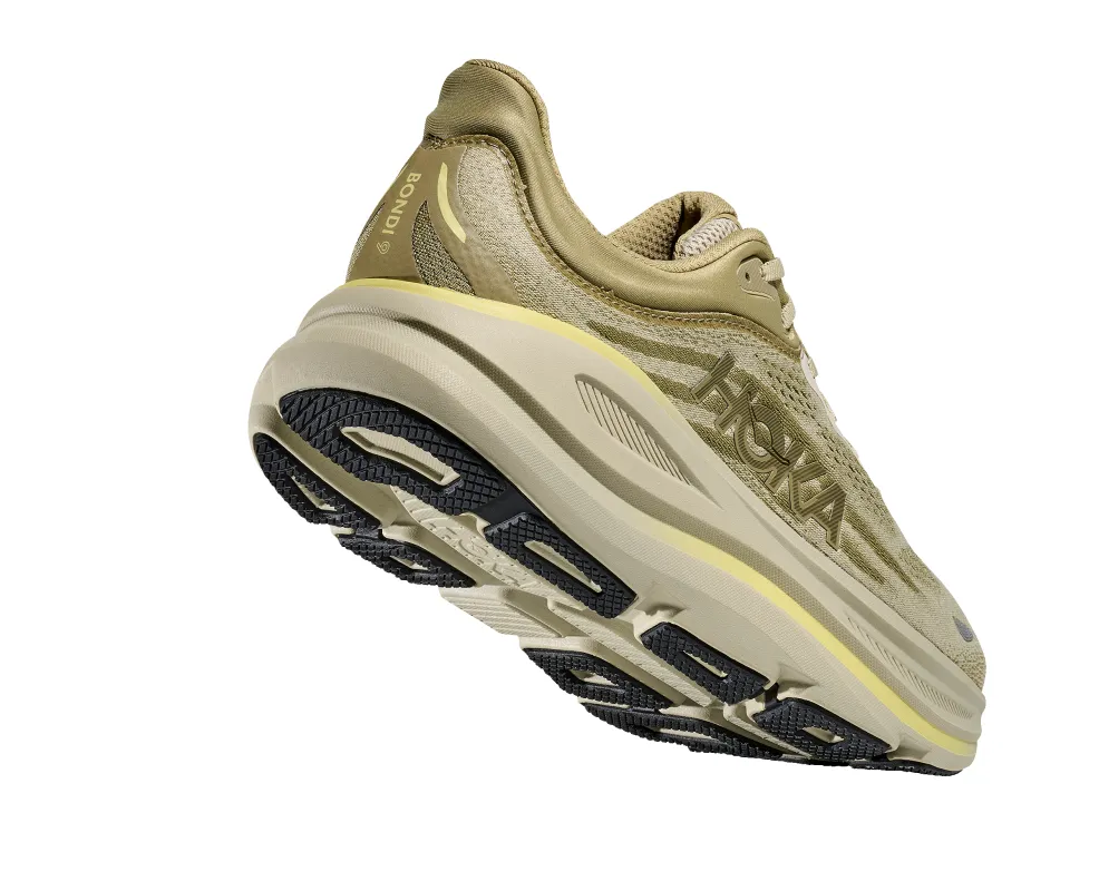 Hoka Men's Bondi 9 Grassland Oyster Mushroom sold by Orleans Shoe Co.