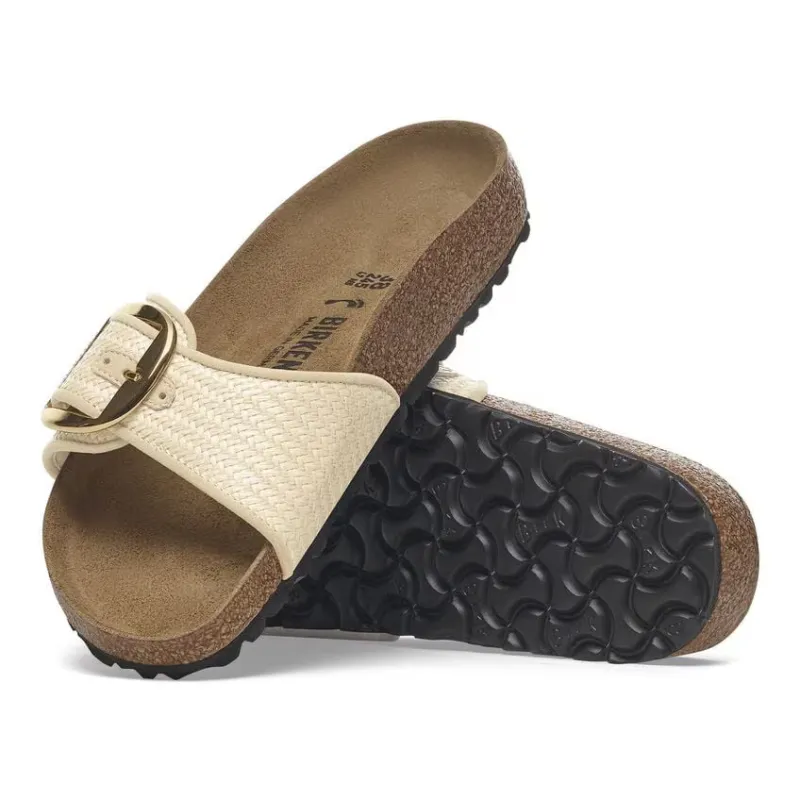 Birkenstock Women's Madrid Big Buckle Raffia Raffia Naturale sold by Orleans Shoe Co.