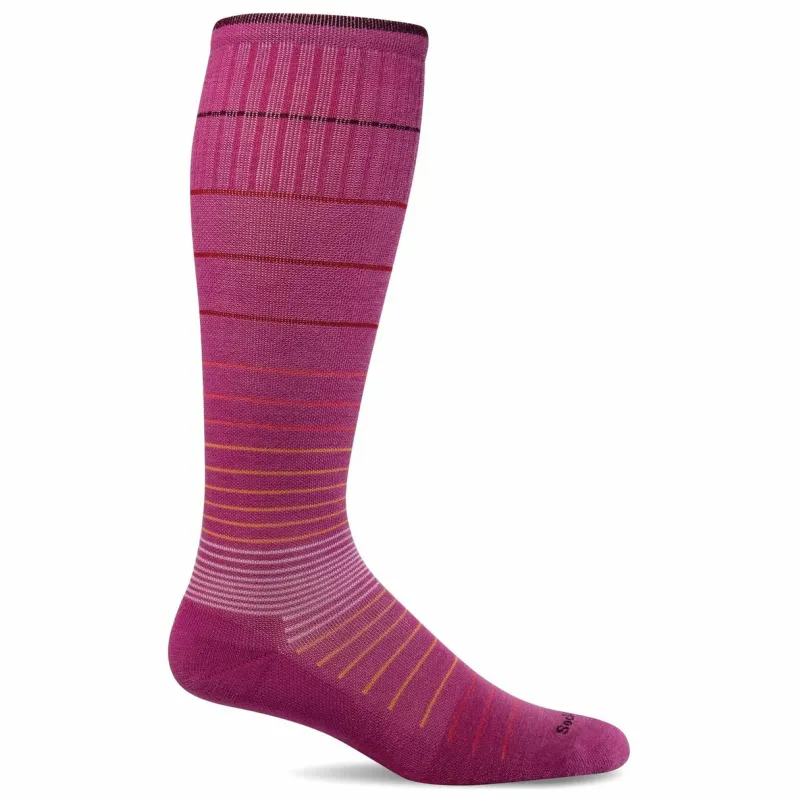 SockWell Women's Circulator Moderate Graduated Compression Socks Raspberry made by Orleans Shoe Co.
