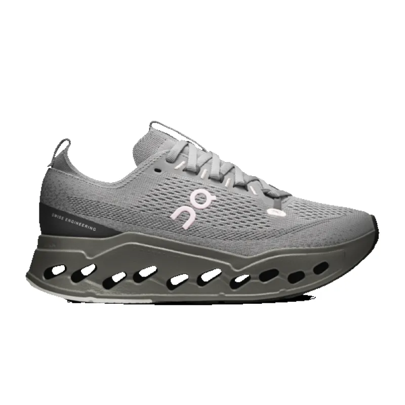 On Women's Cloudsurfer Max Alloy Asphalt sold by Orleans Shoe Co.