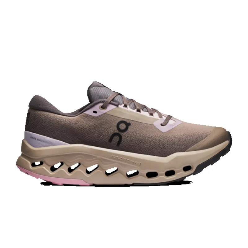 On Women's Cloudsurfer Trail 2 Waterproof Cinder Desert sold by Orleans Shoe Co.
