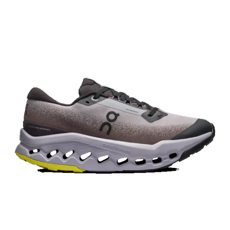 On Women's Cloudsurfer Trail 2 Waterproof Black Lilac sold by Orleans Shoe Co.