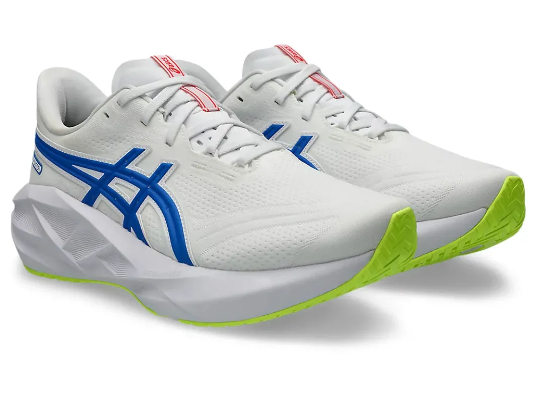 Asics Men's Novablast 5 ATC White Tuna Blue sold by Orleans Shoe Co.