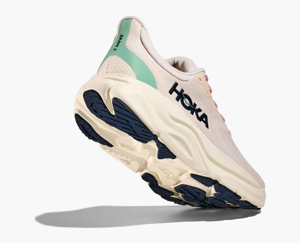 Hoka Women's Arahi 8 Rose Cream Alabaster sold by Orleans Shoe Co.