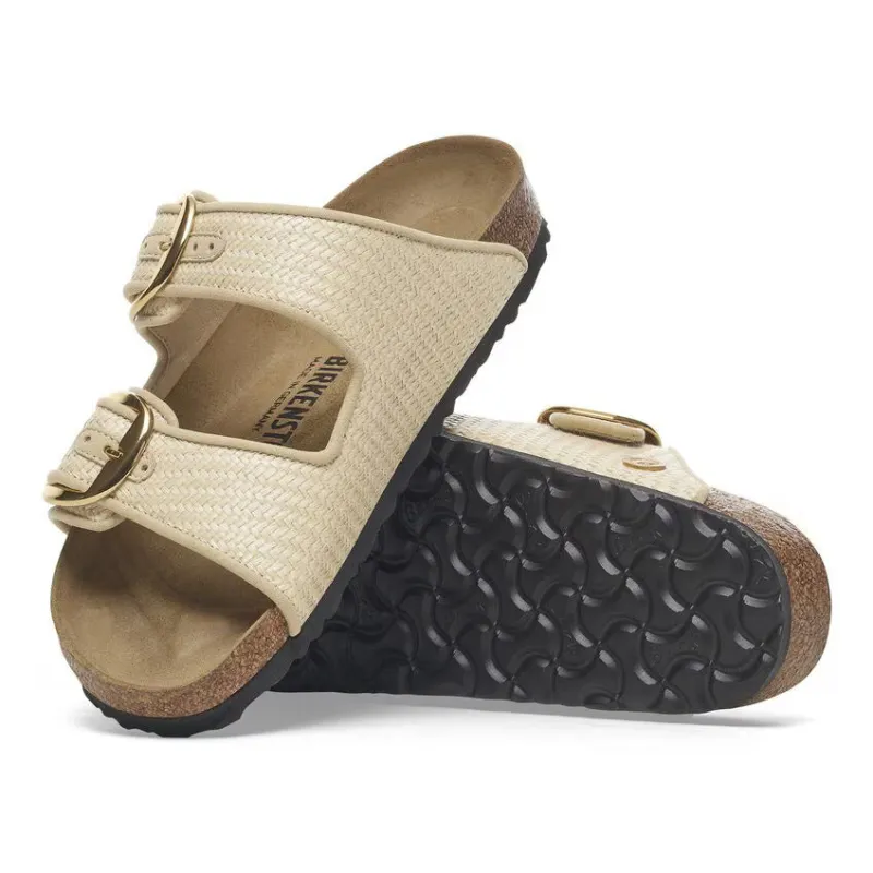 Birkenstock Women's Arizona Big Buckle Raffia Raffia Naturale made by Birkenstock