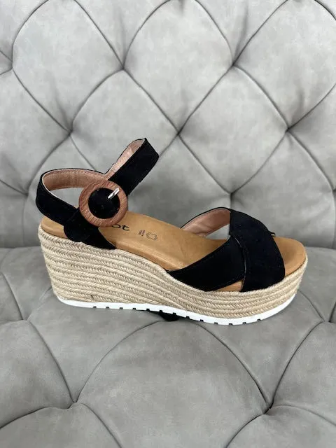 Naot Women's Marbella Black Velvet Nubuck sold by Orleans Shoe Co.