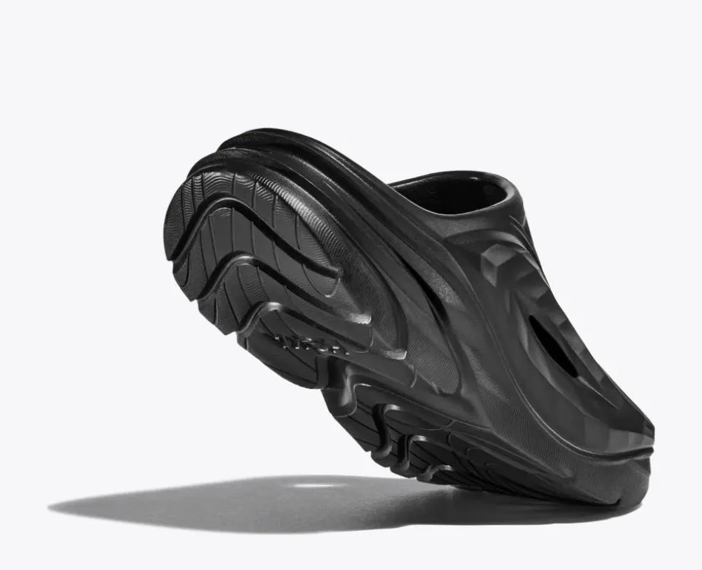 Hoka Unisex Ora Recovery Mule Black sold by Orleans Shoe Co.