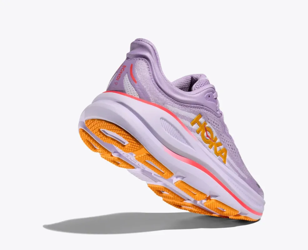Hoka Women's Bondi 9 Aster Flower Starlight Glow sold by Orleans Shoe Co.