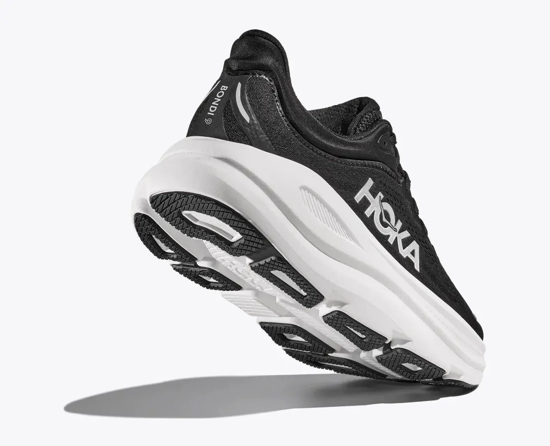 Hoka Men's Bondi 9 Black White sold by Orleans Shoe Co.