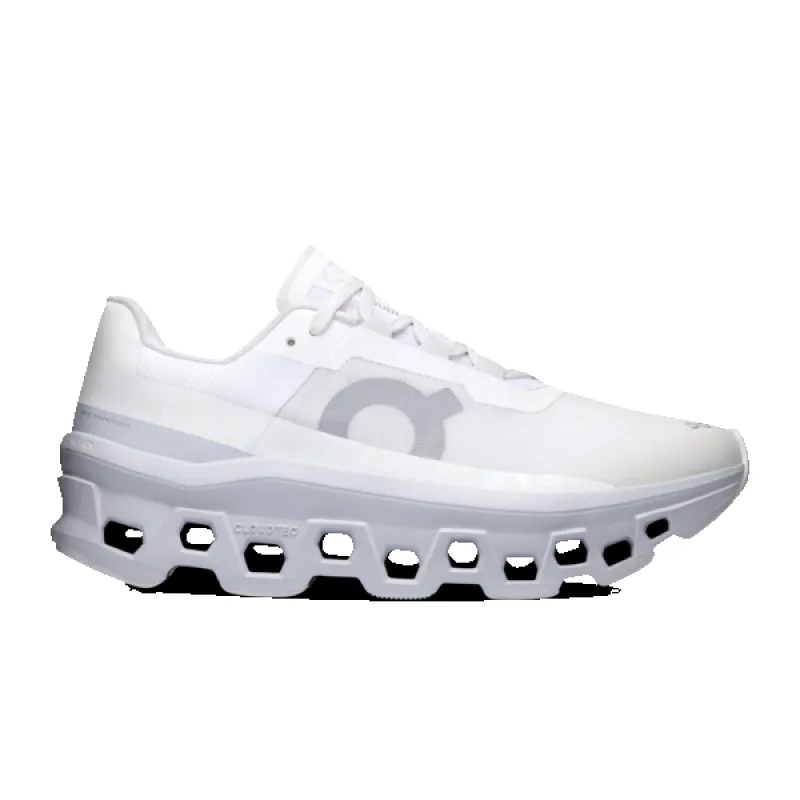 On Women's Cloudmonster White Glacier sold by Orleans Shoe Co.